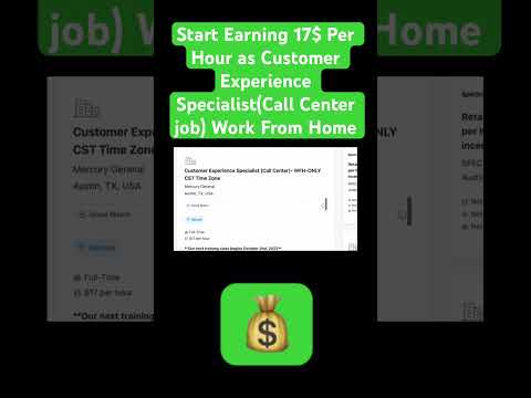 Start Earning 17$ Per Hour as Customer Experience Specialist(Call Center job) Work From Home.