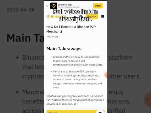 How to become a P2P Merchant on Binance