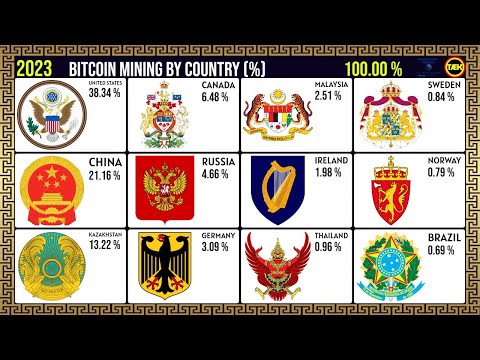 Top Countries by Bitcoin Mining in the World (%)