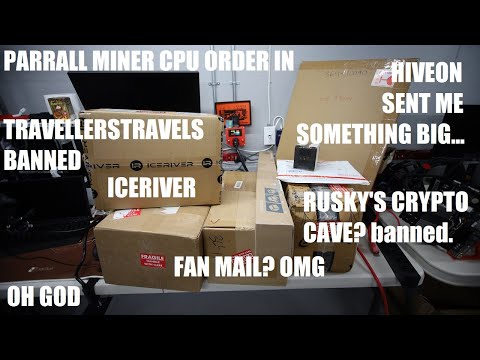 Unboxing a bunch of mining hardware.