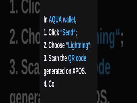 AQUA Wallet XPOS Merchant Tutorial How to accept BTC payment on Lightning Network via XPOS