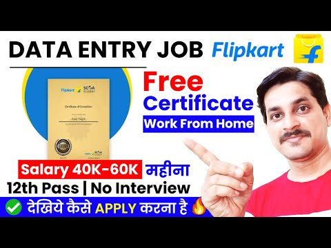 Flipkart | Data Entry | Work From Home Jobs 2024 | 12th Pass Job | Part Time Job Online Jobs At Home