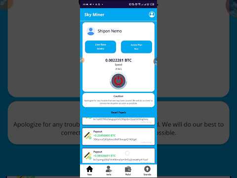 Sky Miner app for free bitcoin mining 2024 Free btc mining #cryptomining #btc #shorts video