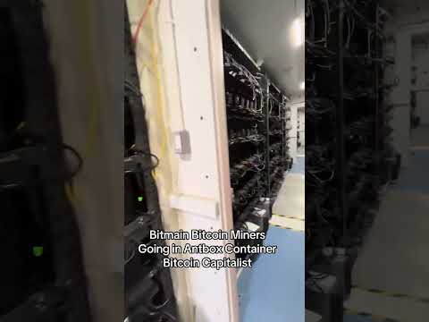 Bitmain Bitcoin miners going in Antbox Bitcoin mining Container at Merkle Standard Bitcoin mine #bit