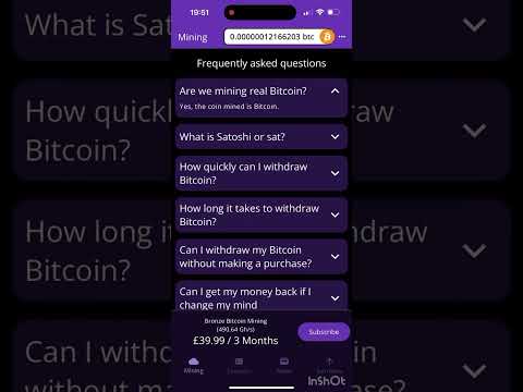 Bitcoin Mining (Crypto Miner) Free Cloud Mining App - Mining Without Investment on Your PHONE!