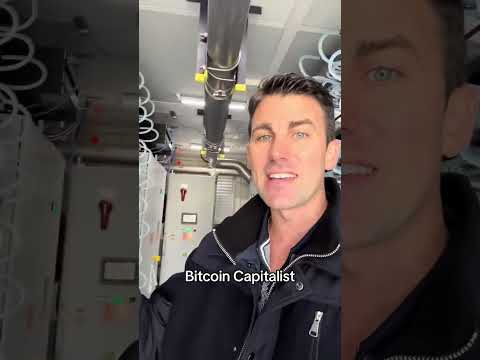 Inside of a Bitmain HK3 Antbox Bitcoin Hydro mining container at the Merkel Standard Bitcoin Mining