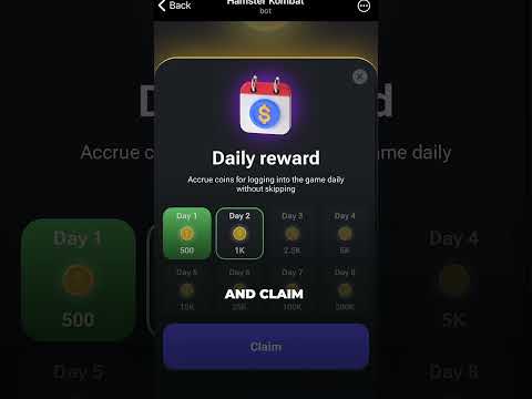 Daily Reward HAMSTER KOMBAT #crypto #cryptocurrency #mining #playtoearn #airdrop #telegram #gems