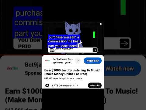 Earn $1000 Just by Listening To Music! (Make Money Online For Free. #cat #catshorts #crypto #task