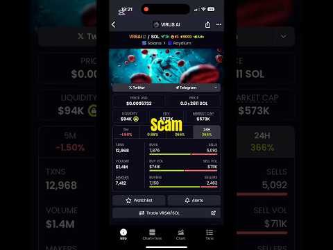 Virus AI ($VRSAI): Scam or Opportunity? How to Spot Crypto Scams #cryptoscams #dexscreener #memecoin