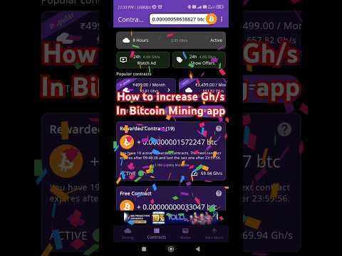 bitcoin mining app // bitcoin mining app for android // How to Increase Bitcoin Mining Gh/s #shorts