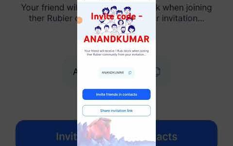 #RUBi Coin Mining invite code/referral link.Next #pi network coins #bitcoinmining code ANANDKUMR