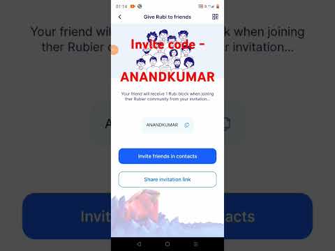 #RUBi Coin Mining invite code/referral link.Next #pi network coins #bitcoinmining code ANANDKUMR