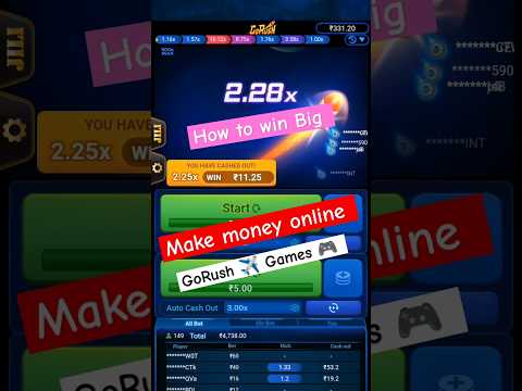 How to make money online || online game || 18+game || GoRush Game se paise kamaye || aviator game