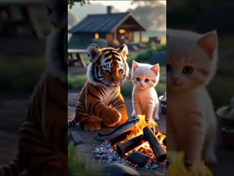 the struggle cat and his friend #makemoneyonline #viralvideo #ai #cutekitten#cutepuppy#cute#cat#dog