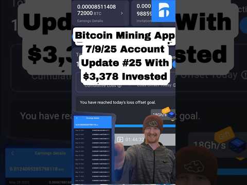 I invested over $3000 into the Bitcoin Mining App - My Current Account as of 7/9/25