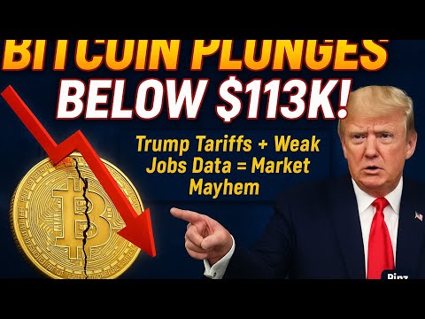 Bitcoin Falls Below $113K | Trump’s Tariffs & Weak Jobs Report Shake Markets