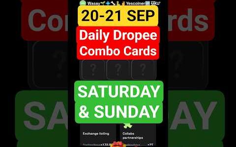 20-21September Dropee Daily Combo Cards | Dropee daily combo code  | Dropee  combo today