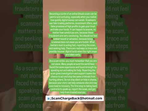 Speak Out After a Bitcoin Scam. You are not alone. #bitcoinscam #cryptoscam #scamalert #reportscam