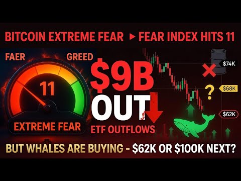 Bitcoin Fear Index Just Hit 11 $9 Billion in ETF Outflows and Whale Accumulation Explained #bitcoin 
