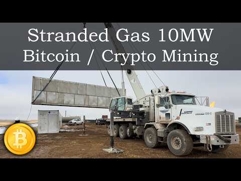 Bitcoin Mining 10MW on Stranded Gas, Containers, Gas Pad, Crane