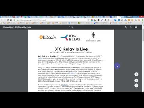 BTC Relay   Ethereum and Bitcoin working together