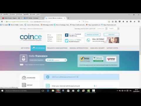 Coince Withdraw via bitcoin