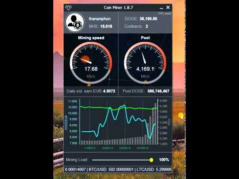 ตัวอย่างการขุด Dogecoin ด้วย CPU   GPU กับ Cointellect