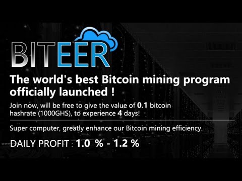 БОНУС 1000 GHS! НОВЫЙ ОБЛАЧНЫЙ МАЙНИНГ 2017 CLOUD MINING BITCOIN biteer.biz