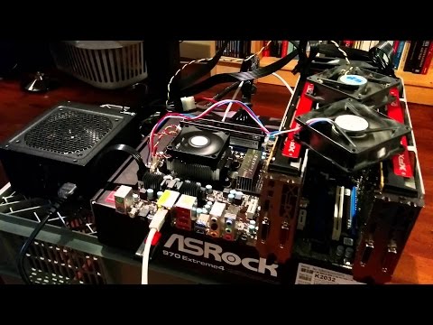 10x7970 Zcash Litecoin Ethereum Bitcoin Mining Rig With Custom Exhaust 2017