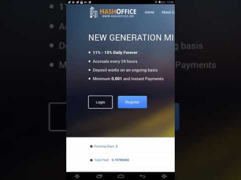 11% Daily Forever  Minimum: 0.001 BTC  300 BTC  New cloud Mining Hashoffice