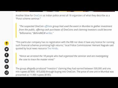 OneCoin, Scam  18 Seminar Organizers Arrested, $3 Mln Seized in OneCoin India Raids in Hindi Urdu