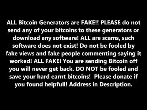 Bitcoin Generators are FAKE
