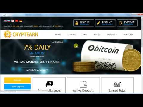CryptEarn Live Payment Proof Review New Bitcoin Investment Site Scam or Legit New HYIP Site 2017 1