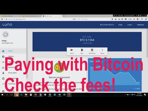 Paying a seller / merchant with Bitcoin using Luno. Check the transaction fees.