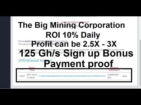 New Bitcoin Mining Site Payment Proof 2017||125 Gh/s Bonus|| Return Investment Period 10 Days