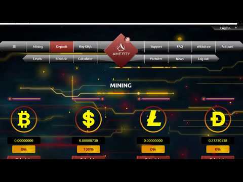 Amerty Free 100 Ghs Bonus Earn Bitcoin Litecoin Dogecoin USD Mining Site No Investment