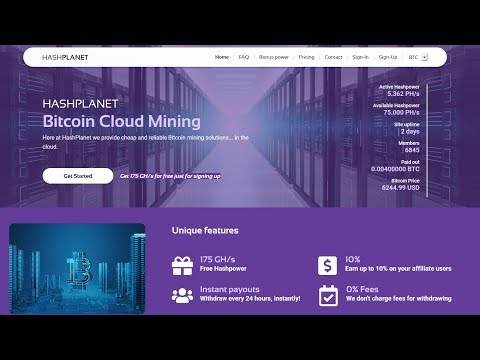 Hash- Planet || New Bitcoin Cloud Mining || Get 175 GH/s for free just for signing up