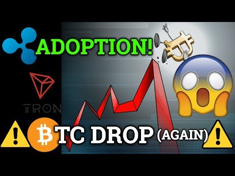 Bitcoin BTC Drops *Again*! Ripple XRP Adoption! Cryptocurrency Technical Analysis! (News + Trading)