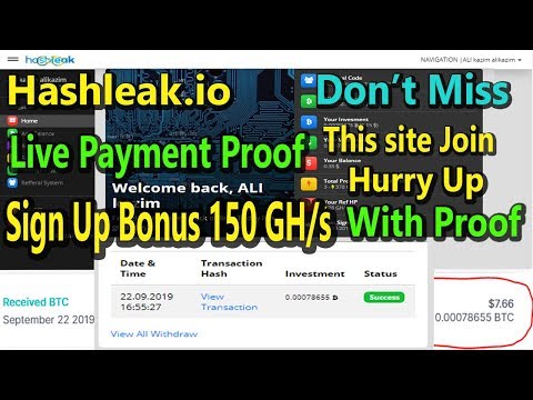 Hashleak.io | New Free Bitcoin Mining Site 2019 | Lives Payment Proof 0.00078655 BTC | Don't Miss