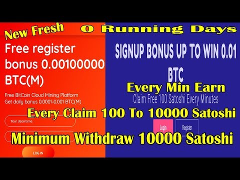 New Fresh | Signup Bonus 0.001 BTC | Bitcoin Mining Faucet | Minimum Withdraw 10000 Satoshi | 2019