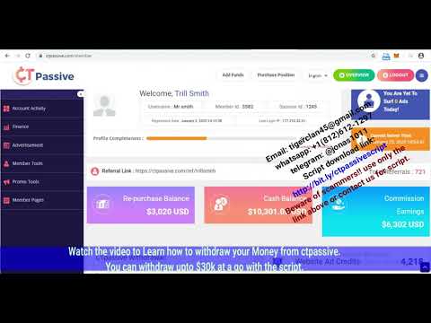 ctpassive withdraw bitcoin before site exit scams!! (how to withdraw more than $5k)