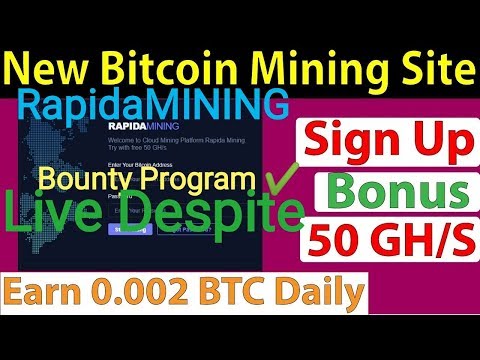 RapidaMINING bitcoin mining ⚒️site with bonus registratio 50GH/✔️s and many bonus ✔️LIVE Deposit
