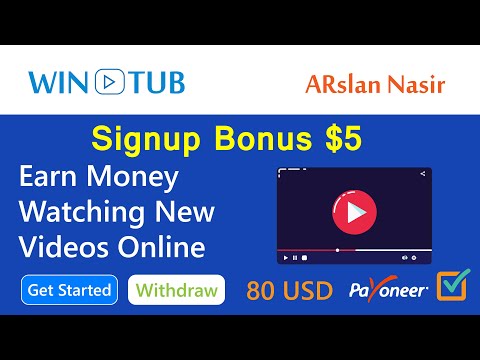 Wintub: Watch Paid Videos Online | Make Money Online - Earn Free USD |  Signup Bonus $5 in Hindi