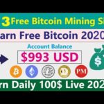 Top 3 New Free Bitcoin Mining Site 2020 | SignUp Bonus 0.001 BTC Earn Daily 100$ Live Payment Proof✅