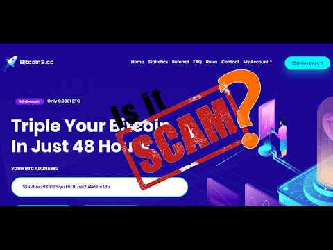 bitcoin3.cc Scam Or Legit |  Double Your Bitcoin in 48 Hours | Bitcoin Site 2020