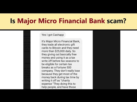 Major Micro Financial Bank gift card trading - scam or legit way how to get Bitcoin?