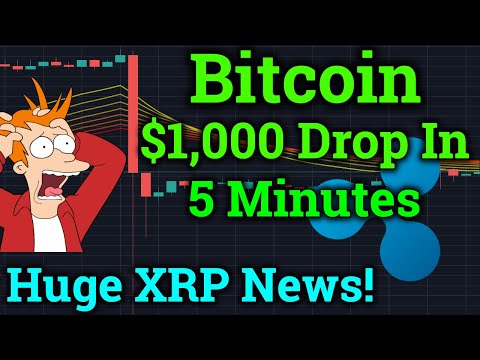 Bitcoin $1,000 Drop In 5 Minutes! HUGE Ripple XRP News! Cryptocurrency News + Trading Price Analysis