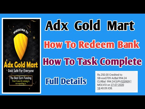 Adx Gold Mart Job|| How to Redeem Bank & How to Task Complete||Tamilearntricks||