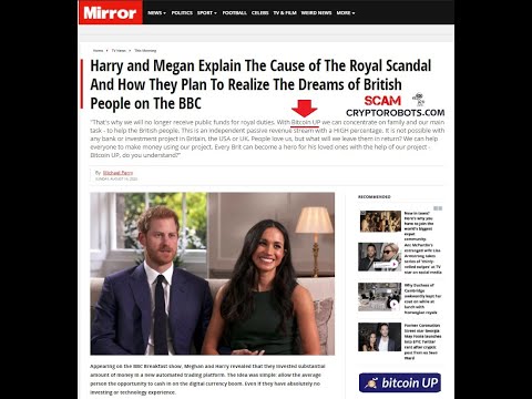 Bitcoin Up SCAM Uses Harry And Meghan In Fake News Promotion!