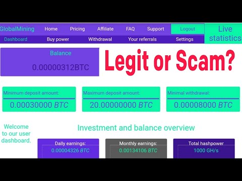 Globalmining.Io Legit or Scam? New Free Bitcoin Mining Website 2020 | Full Review